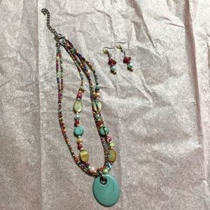 Turquoise Necklace and Earrings Set
